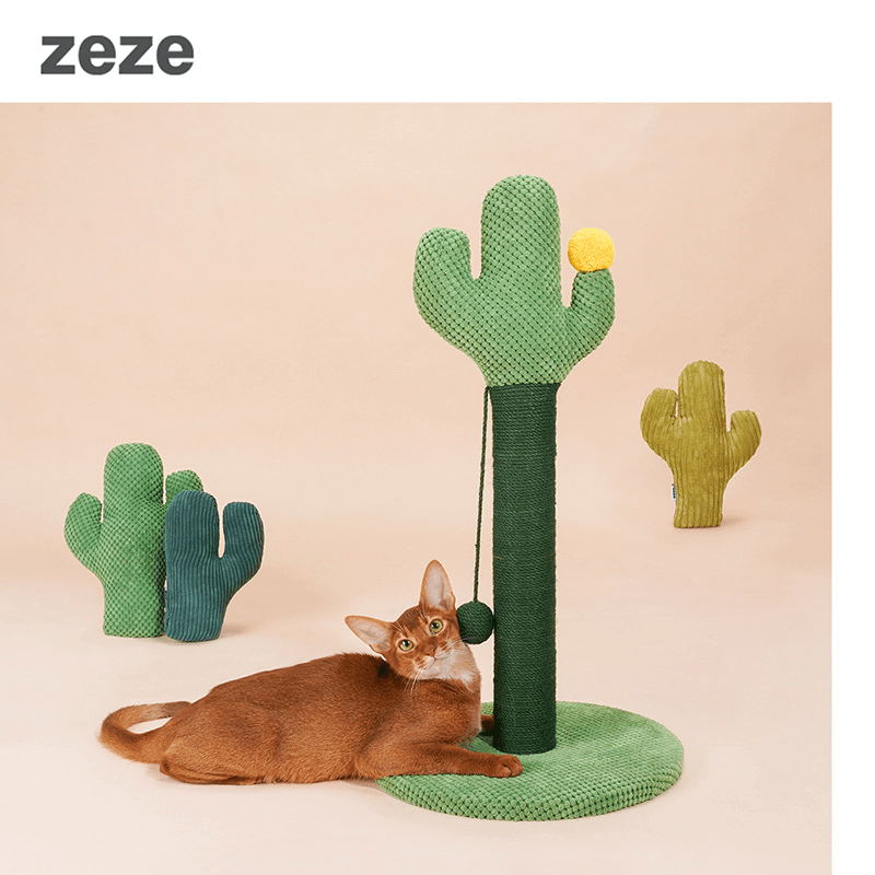 ZERE Cat Scratching Post Cactus Grab Post Grind Claws Play for Pet MRSLM
