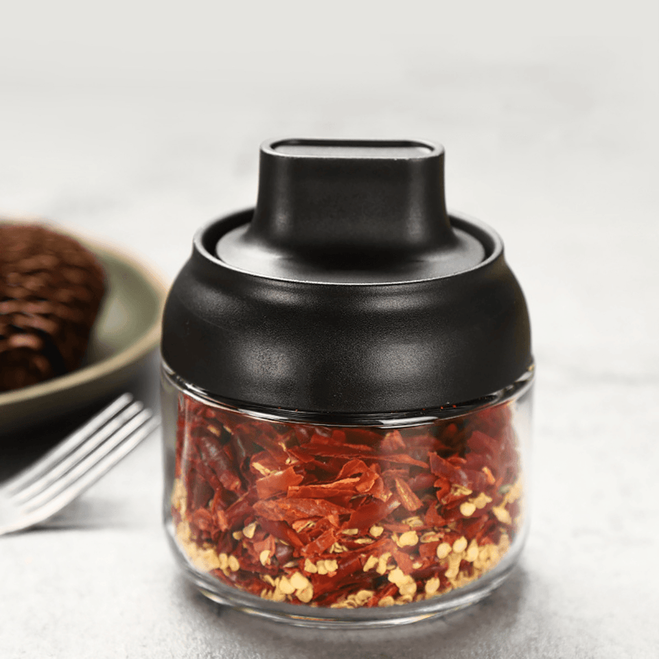 280ML 2-In-1 Glass Spice Jars Large Capacity Kitchen Seasoning Organizer Airtight Leakproof Herbs Bottle with Label Paper MRSLM