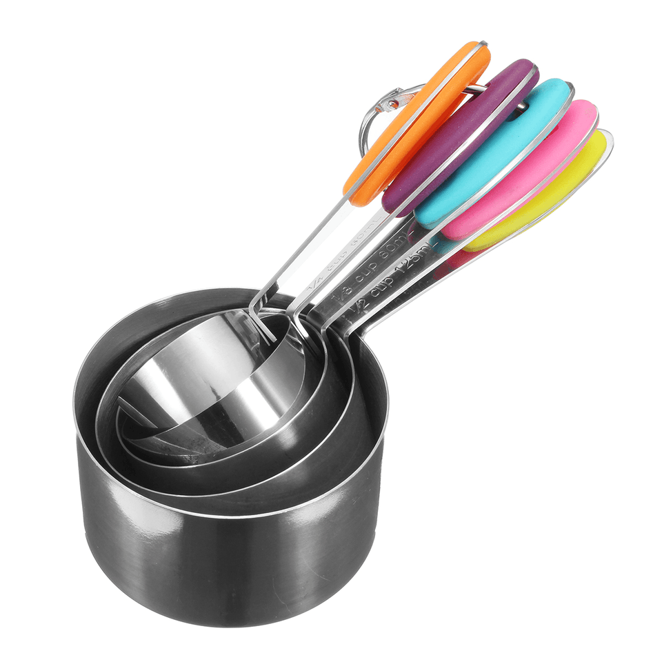10Pcs Stainless Steel Measuring Cups & Spoons Tea Spoon Set Kitchen Tool dylinoshop