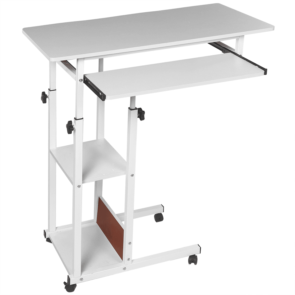 Office Laptop Desk Rolling Adjustable Portable Table Cart Computer Mobile Stand for Home Office MRSLM