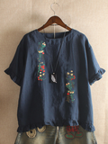 Embroidery Stringy Selvedge Blouse dylinoshop