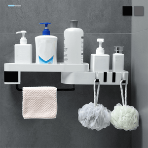 Wall Mounted Storage Rack Kitchen Bath Drain Organizer Shampoo Holder Shelf MRSLM