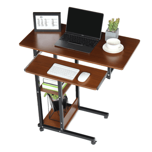 Office Laptop Desk Rolling Adjustable Portable Table Cart Computer Mobile Stand for Home Office MRSLM