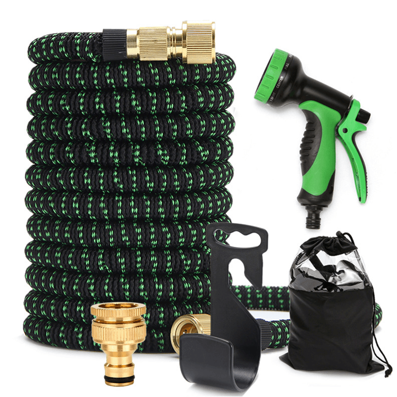 Expandable Flexible Garden Hose Retractable Kink Free Collapsible Lightweighta Water Hose with 3/4" Brass Fittings Function Sprayer Nozzle MRSLM