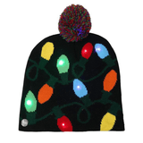 Christmas LED Light Winter Warm Beanie Cap Santa Claus Snowflake Knitted Hat MRSLM