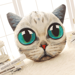 Creative Funny 3D Dog Cat Head Pillow PP Cotton Simulation Animal Cushion Birthay Gift Trick Toys MRSLM