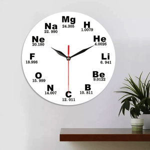 Emoyo ECY028 Creative Chemical Element Table Wall Clock 3D Wall Clock for Home Office Decorations MRSLM