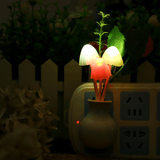 Romantic Flower Mushroom LED Night Light Sensor Baby Bed Lamp Decor US Plug MRSLM