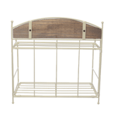 Brown / White 2-Layers Metal Iron Storage Rack Decorative Storage Shelf MRSLM