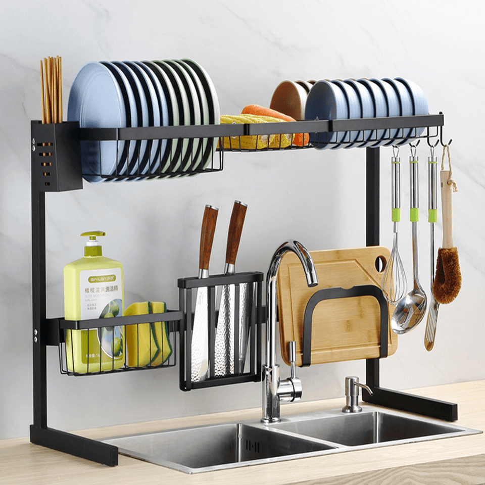 Stainless Steel over Sink Dish Drying Rack Holder Storage Multifunctional Arrangement for Kitchen Counter MRSLM