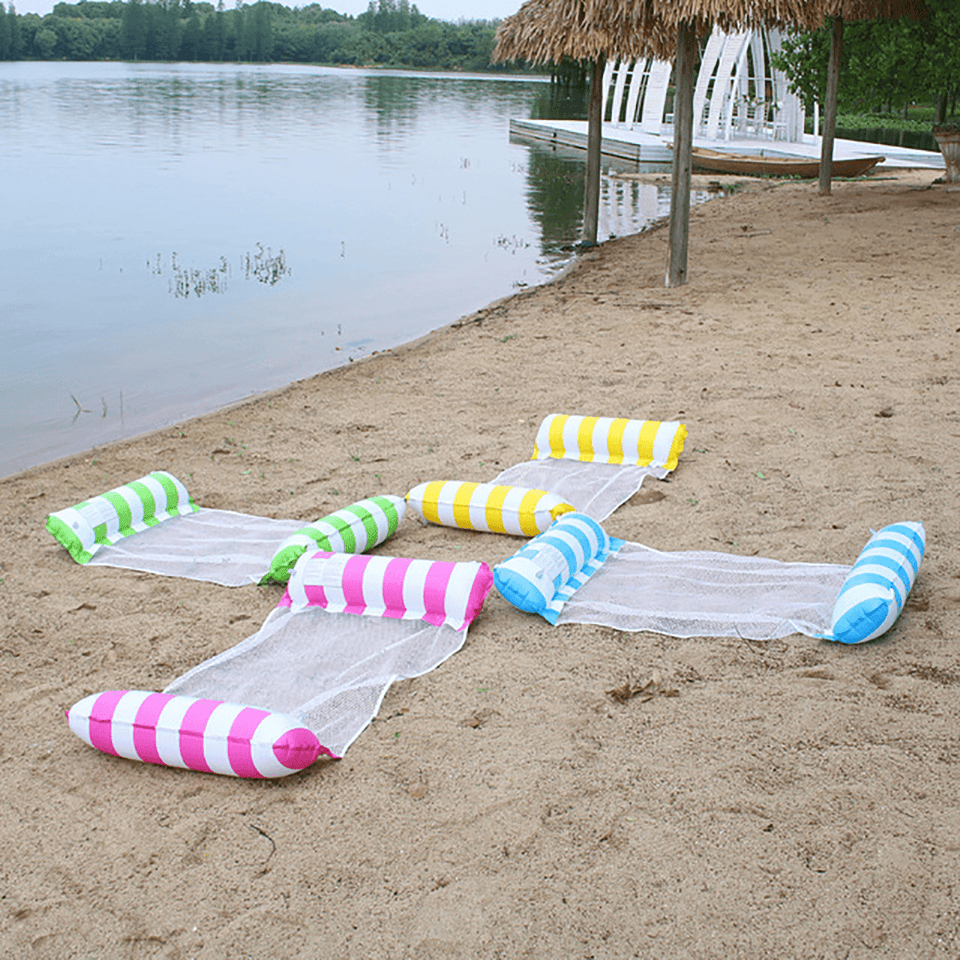 Inflatable Floating Water Hammock Portable Float Pool Lounge Bed Swimming Chair for Home Outdoor Accessary MRSLM