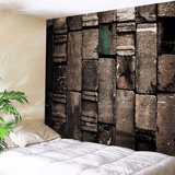 Hanging Tapestry Retro Art 3D Brick Stone Printed Bedroom Home Dorm Wall Decorations MRSLM