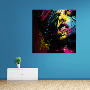 Miico Hand Painted Oil Paintings Abstract Colorful Girl Wall Art for Home Decoration Painting MRSLM