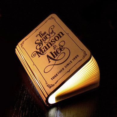 Personalized Wood Engrave Book Light Feajoy
