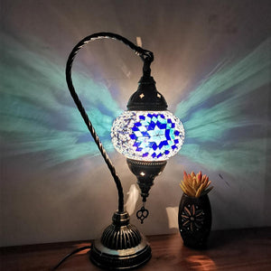 Moroccan Mosaic Swan Neck Table Lamp Feajoy
