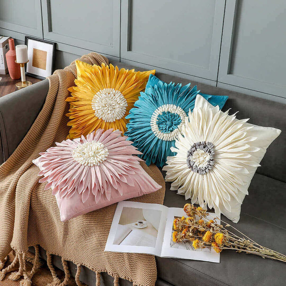 Handmade Sunflower Cushion Covers Feajoy