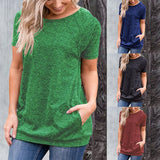 Round Neck Loose Casual Tops luckyidays