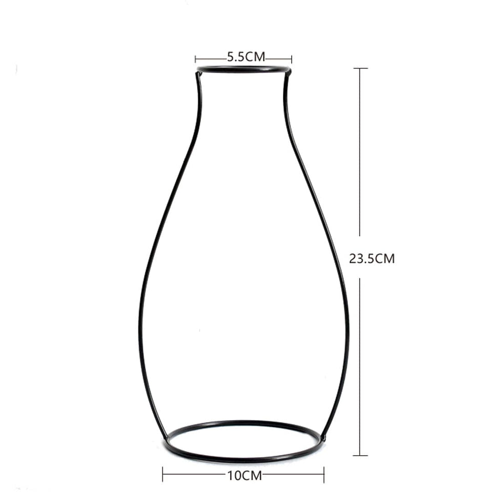 Metal Black Silhouette Outline Style Vase Feajoy