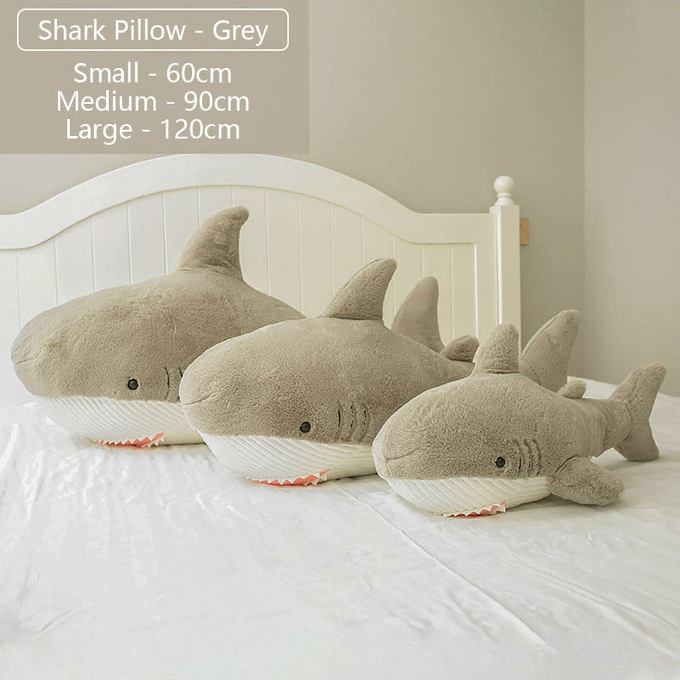 Plush Shark Toy Throw Pillow feajoy
