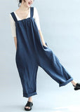 2021 blue casual linen pants oversize stylish jumpsuit pants dylinoshop