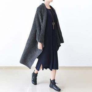 2021 winter gray knit sweater woolen cardigans plus size cape warm coats dylinoshop