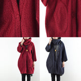 2021 winter red woolen coats oversized woman winter outwear original design dylinoshop