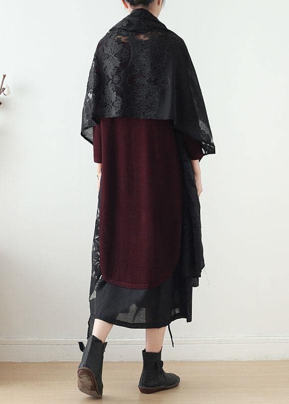 2019 new original design cotton drawstring shawl heavy work lace cloak coat dylinoshop