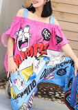2019 new wave spoof cartoon print one word loose jumpsuit dylinoshop
