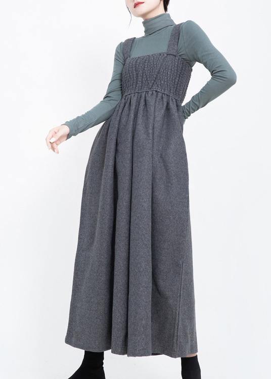 2019 sleeveless women Cinched jumpsuit gray pants casual fashion wide leg pants dylinoshop
