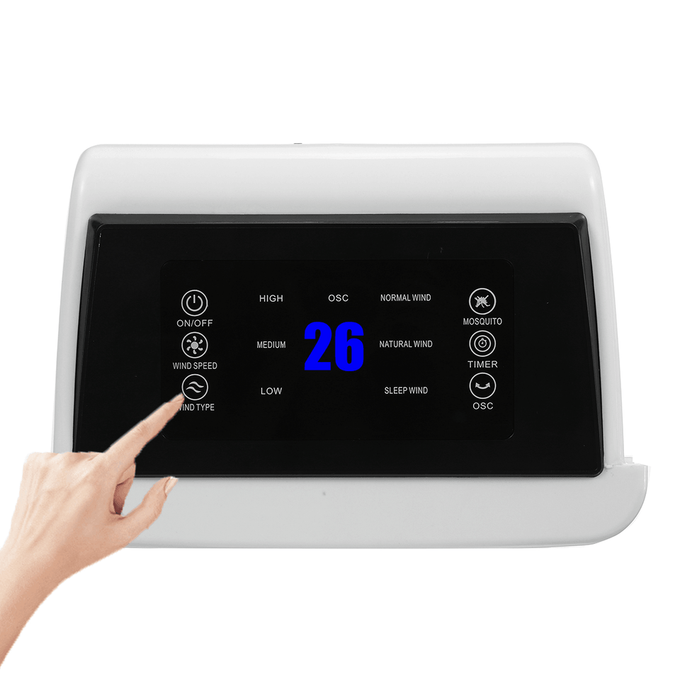 220V Multifunctionl 3 Wind Modes Conditioning Fan Remote Control anti Mosquito Home Air Cooler Fan with LED Display - EU Plug dylinoshop