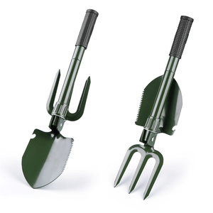 Stainless Steel Folding Camping Shovel Rake Spade with Bottle Opener Compass for Outdoor Camping Survival dylinoshop
