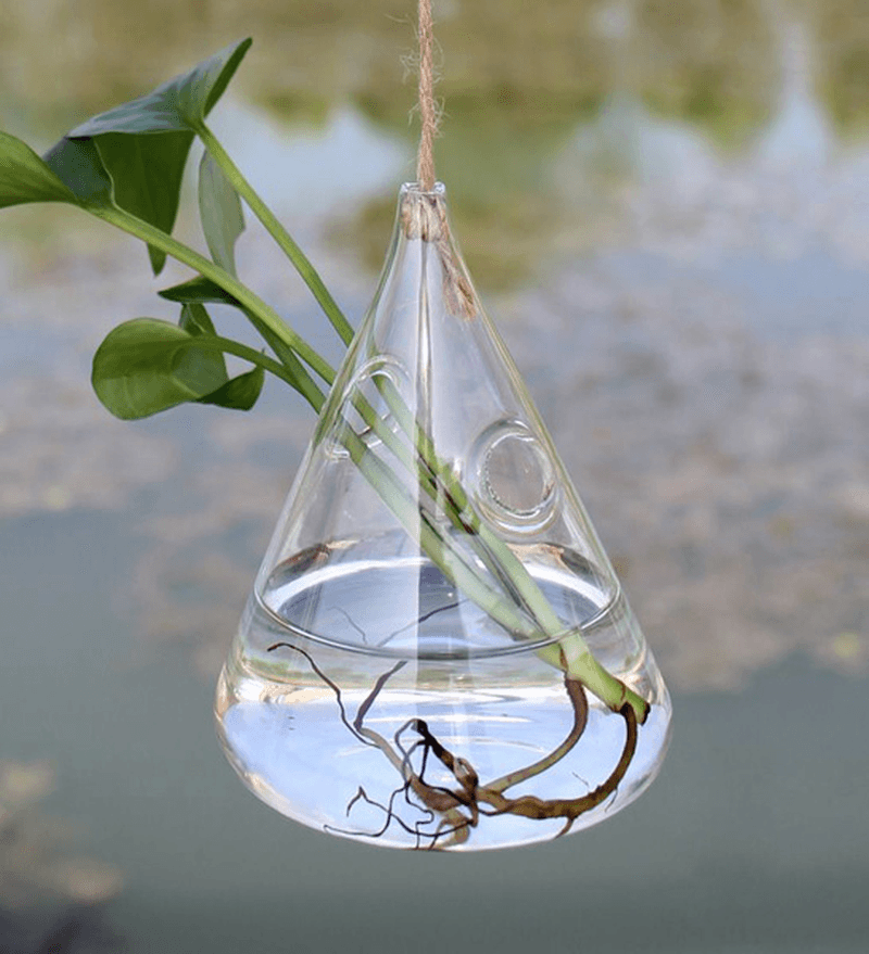 Hanging Water Drop Shaped Glass Hydroponics Flower Vase Home Garden Wedding Party Decoration dylinoshop
