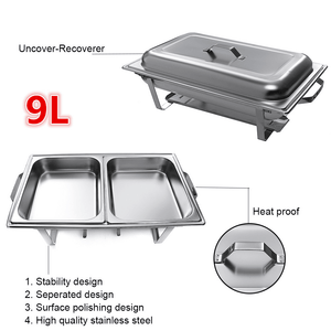 9L a Set Buffet Stove of Two Plates Variable Heat Control Food Warmer Storage Decor Decorations for Wedding Party Canteen dylinoshop