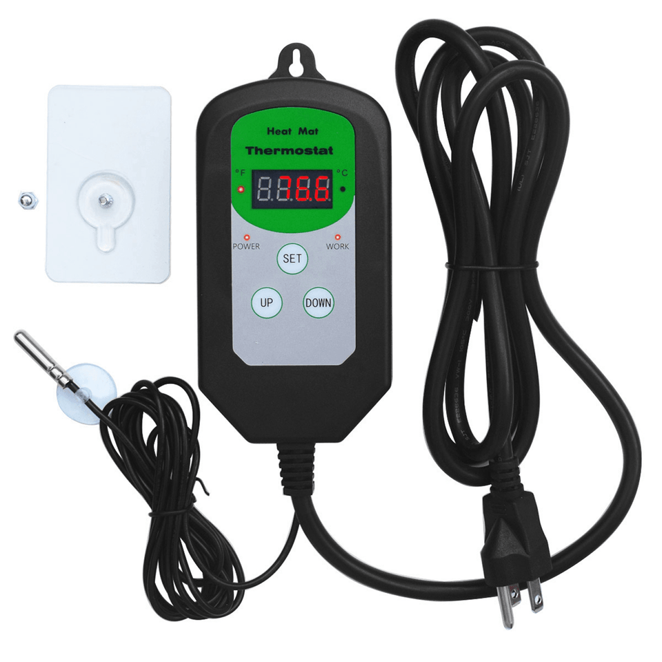 Adjustable 110V Digital Temperature Control Sensor Regulator Heating Plant Reptile Heating Pad Temperature Controller - EU Plug dylinoshop