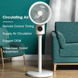8 Inch Stand Fan Pedestal Fan Third Gear Wind Speed 7.5 Hours Timer Circulating Air Fan Low Noise Remote Control for Home Office Bedroom Trendha