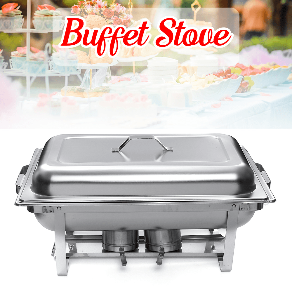 9L a Set Buffet Stove of Two Plates Variable Heat Control Food Warmer Storage Decor Decorations for Wedding Party Canteen dylinoshop