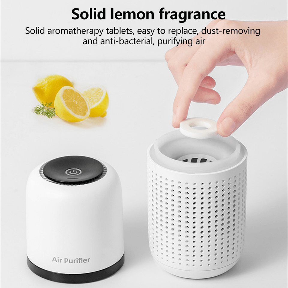 Mini Car Air Purifier 800Mah Battery Life USB Charging Low Noise Removal of Formaldehyde PM2.5 for Home Office Trendha