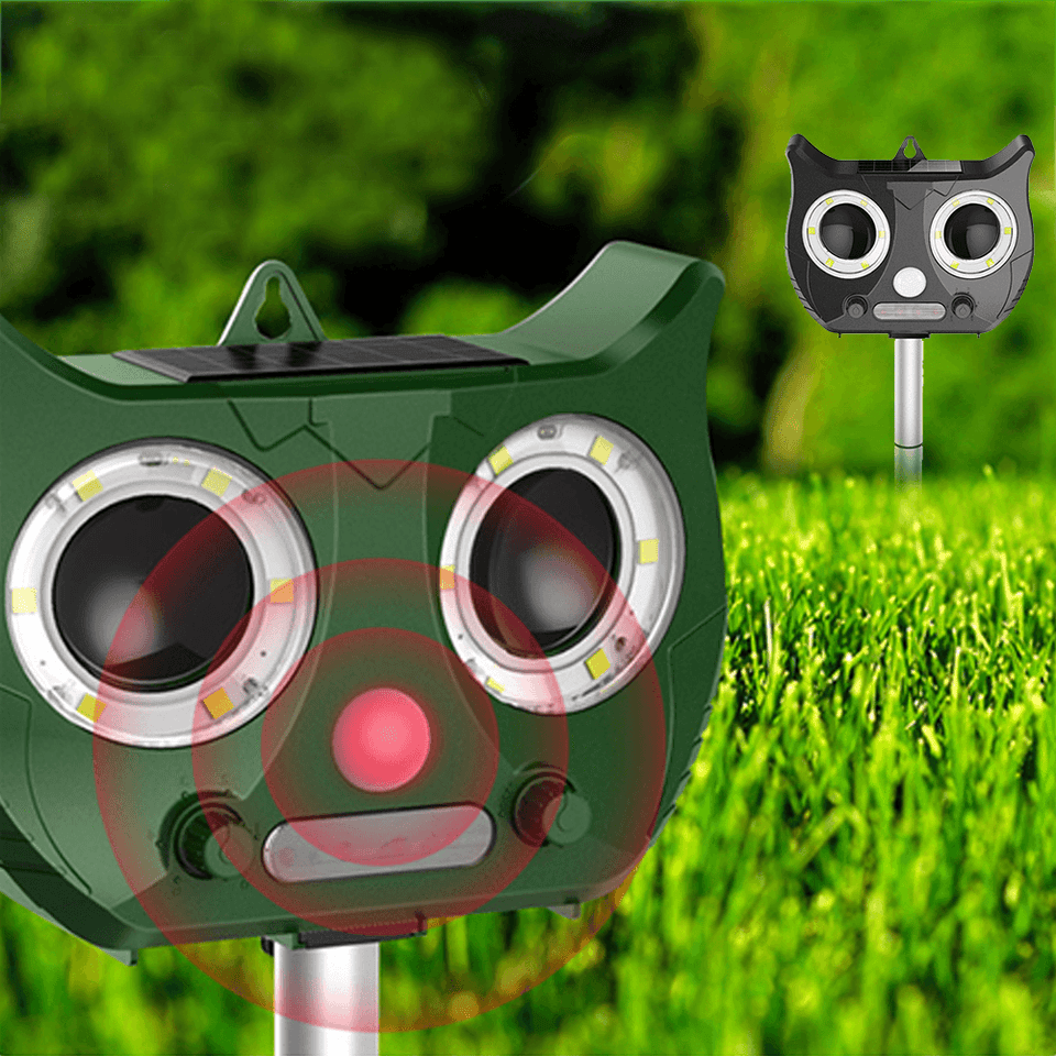 [Basic Version]Portable Solar Battery Powered Ultrasonic Outdoor Pest and Animal Repeller Rat Repeller Get All Animal Invaders Friendly dylinoshop