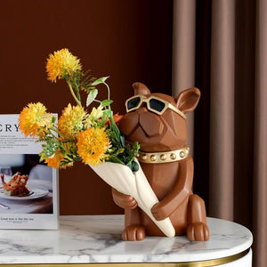 Cool Bulldog Statue Vase dylinoshop