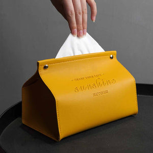 Leather Bag Tissue Box Feajoy