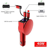 Two Wire Retractable Car Charger dylinoshop