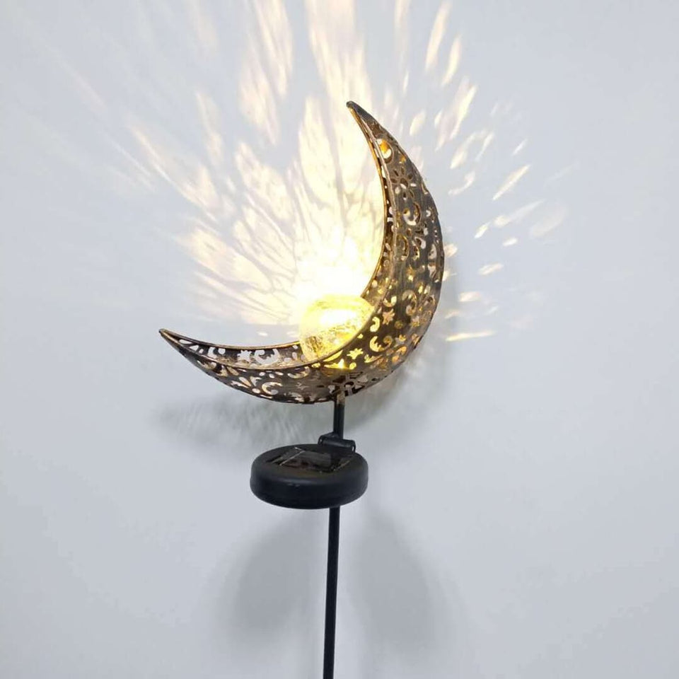 Solar Moon Wrought Iron Hollow Out Lamp Feajoy