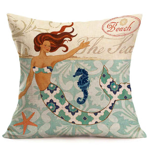 Mermaids Cushion Covers Feajoy