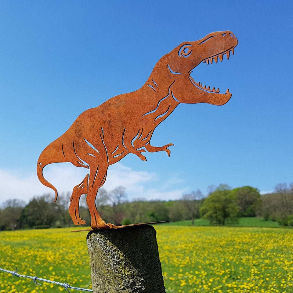 Metal T-Rex Dinosaur Garden Decor Feajoy