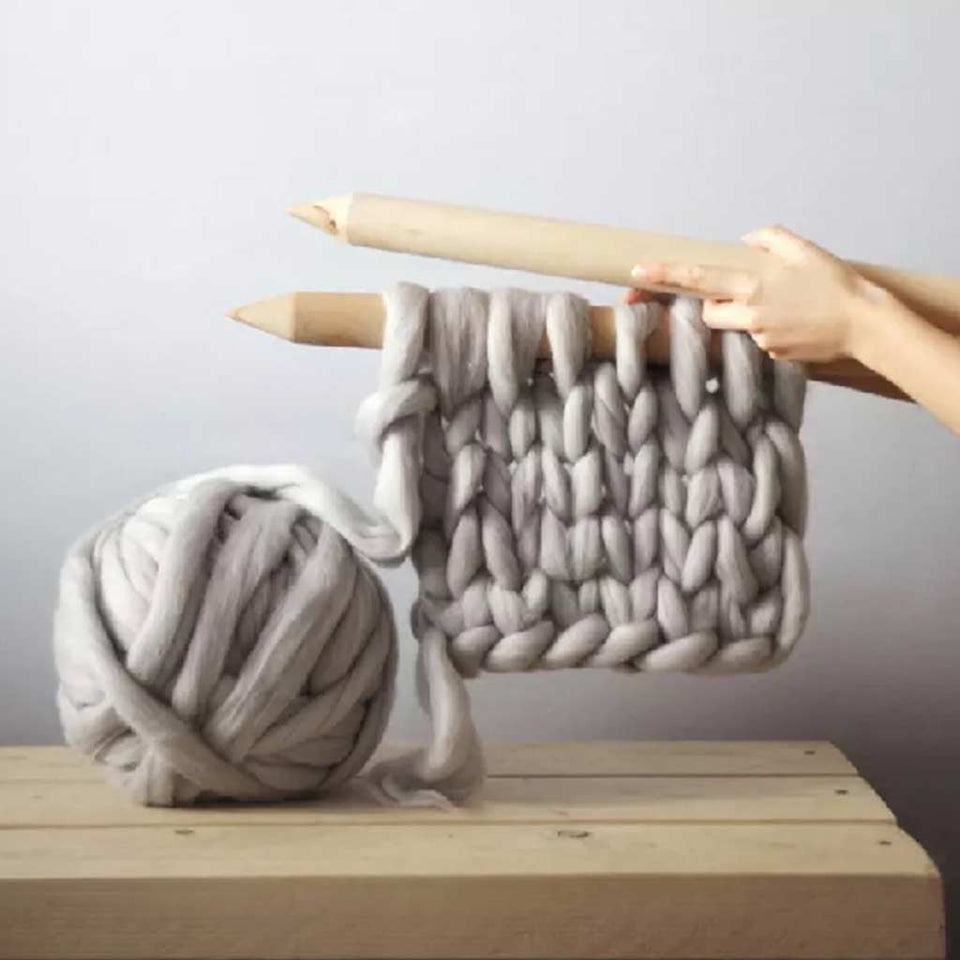 Chunky Wool Knit Blanket dylinoshop