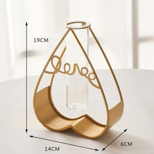Nordic Golden Glass Vase feajoy