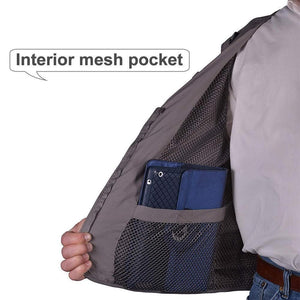 Outdoor Lightweight Mesh Fabric Vest with 16 Pockets Glossygem