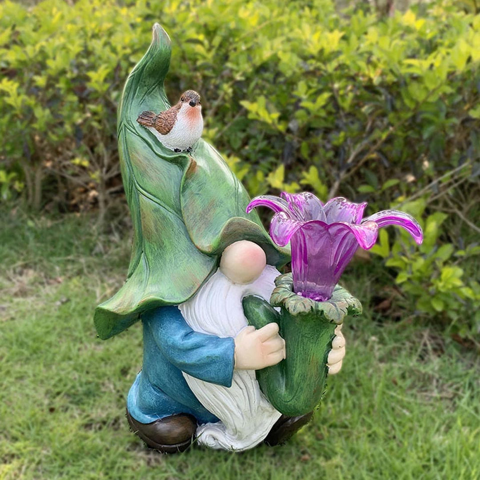 Solar Garden Gnome Statue Feajoy