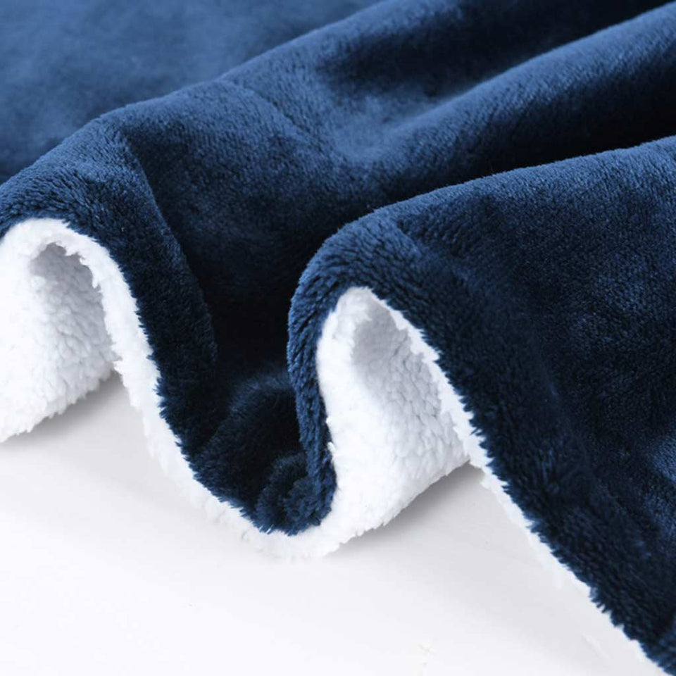 Solid Color Sherpa Fleece Blanket Feajoy