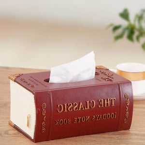 Wooden Book Tissue Box feajoy